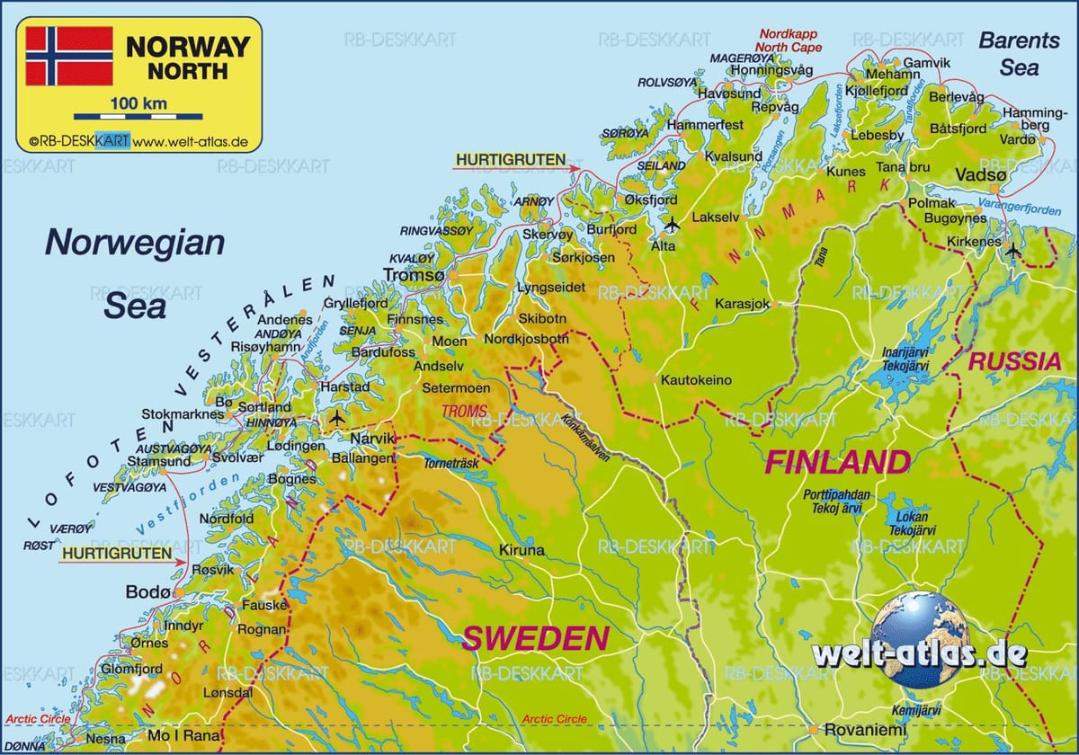 Mapa de kirkenes Noruega