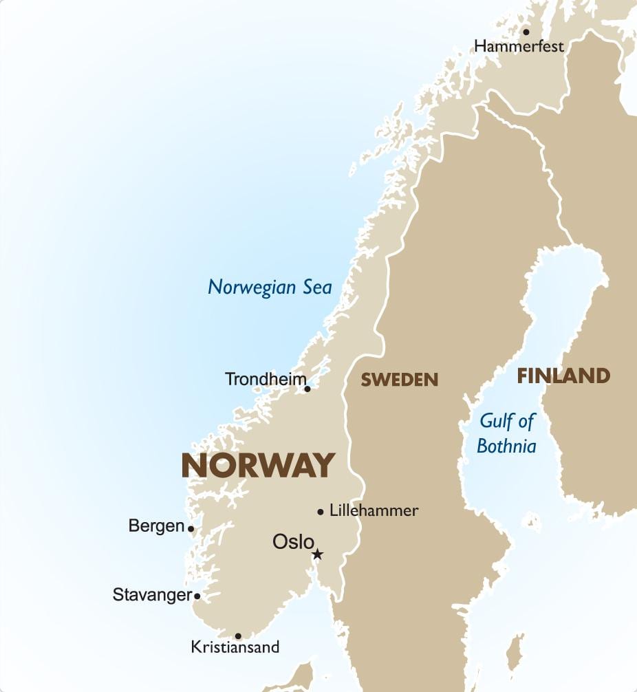 Mapa de lillehammer, Noruega