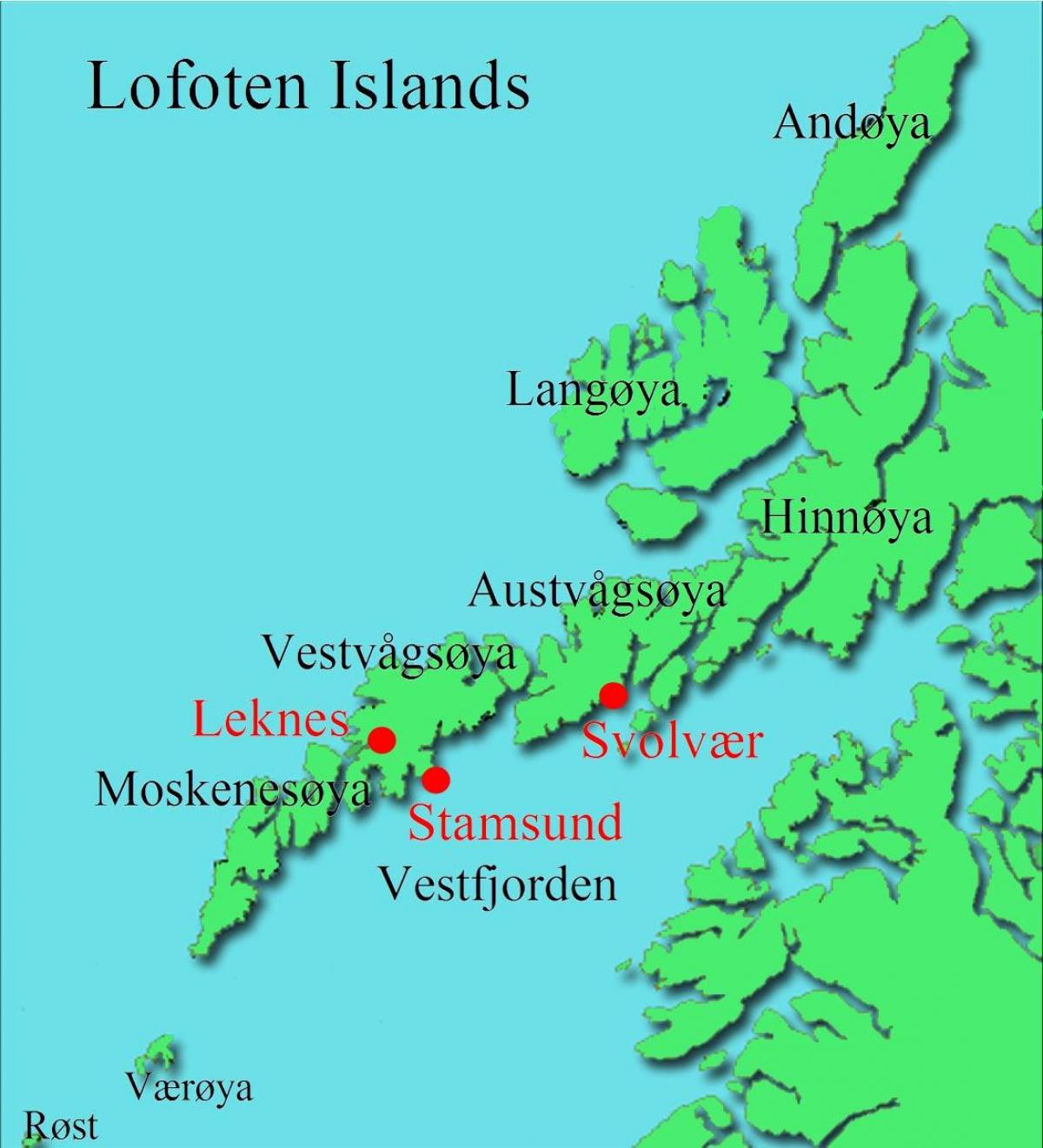 les illes lofoten (Noruega mapa