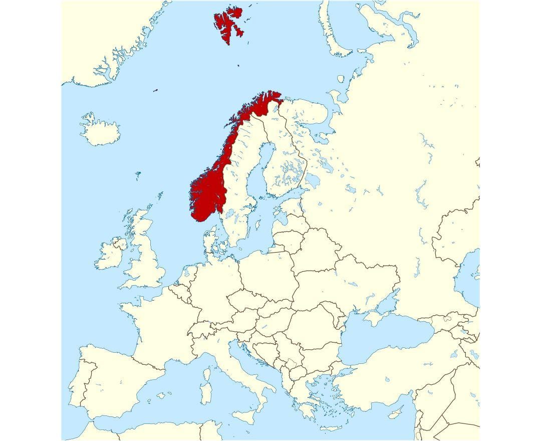Noruega ubicació al mapa