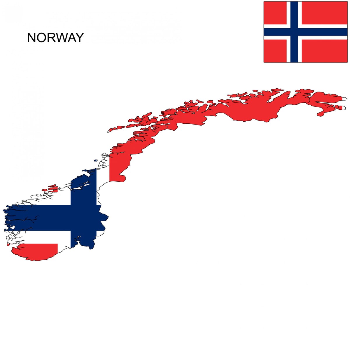 Noruega mapa bandera