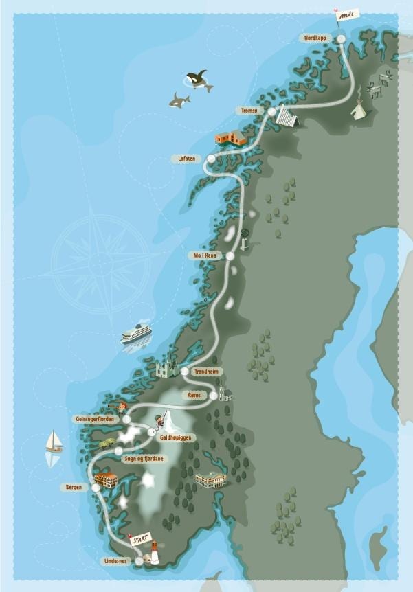 càmping Noruega mapa