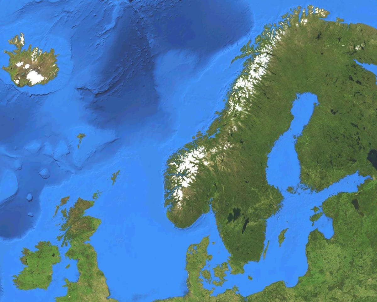 Mapa de Noruega satèl·lit