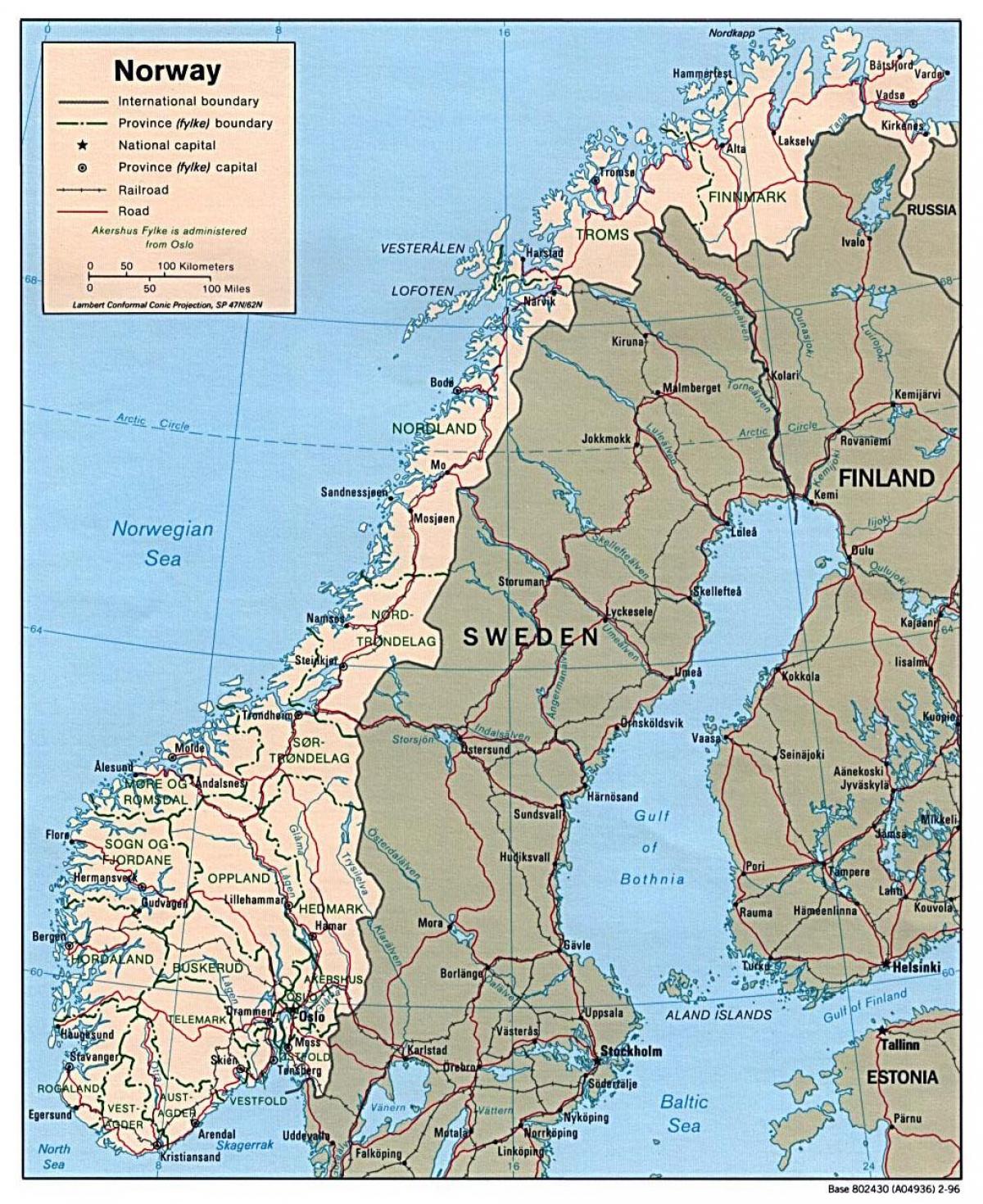 conducció mapa de Noruega