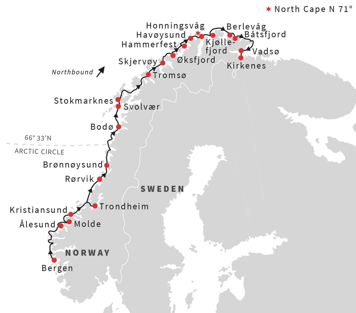 Mapa de Noruega ciclisme