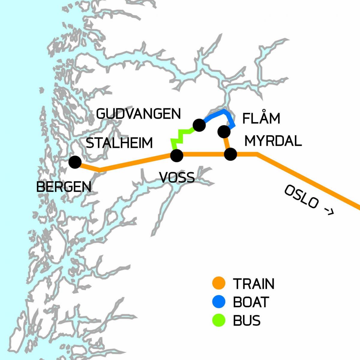 Mapa de Noruega en poques paraules