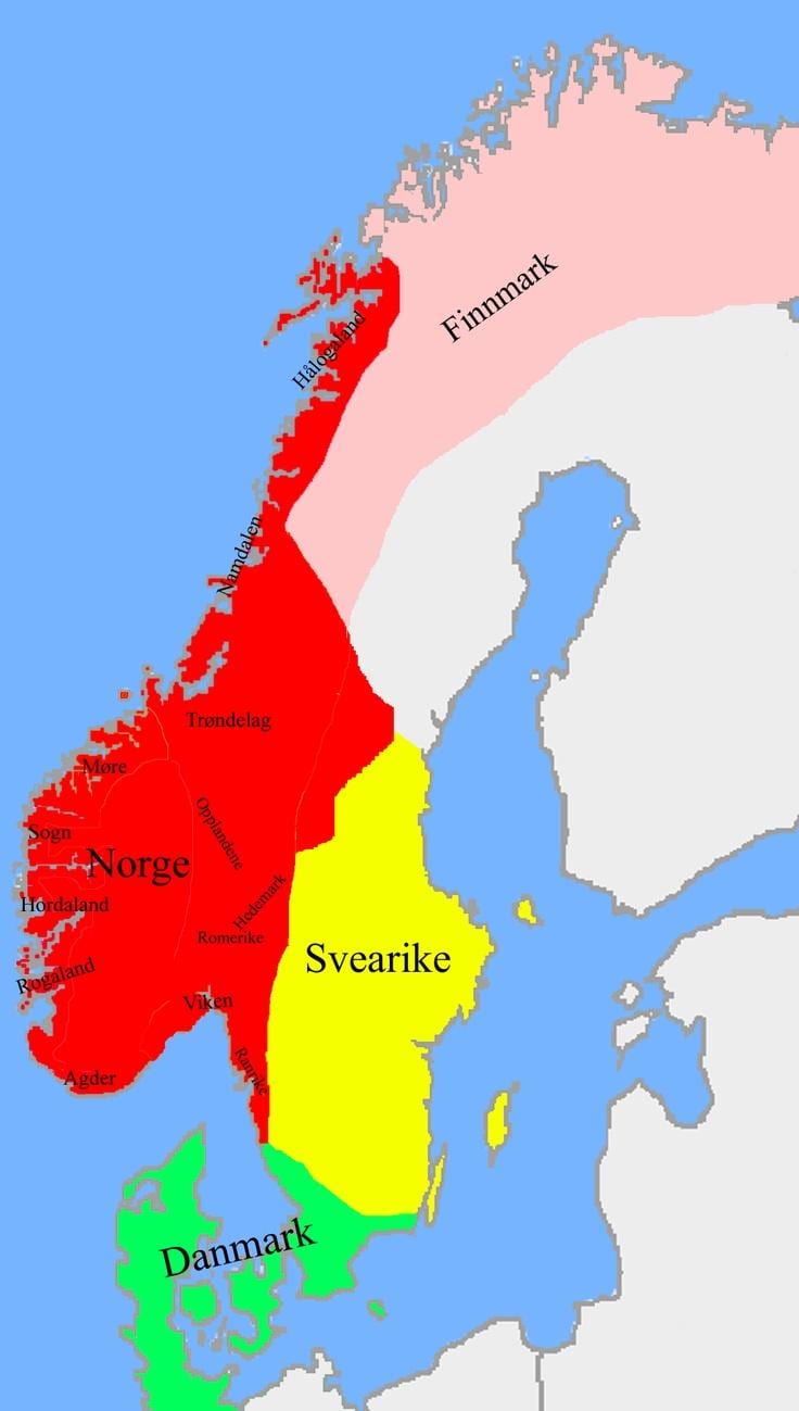 Mapa de Noruega fronteres