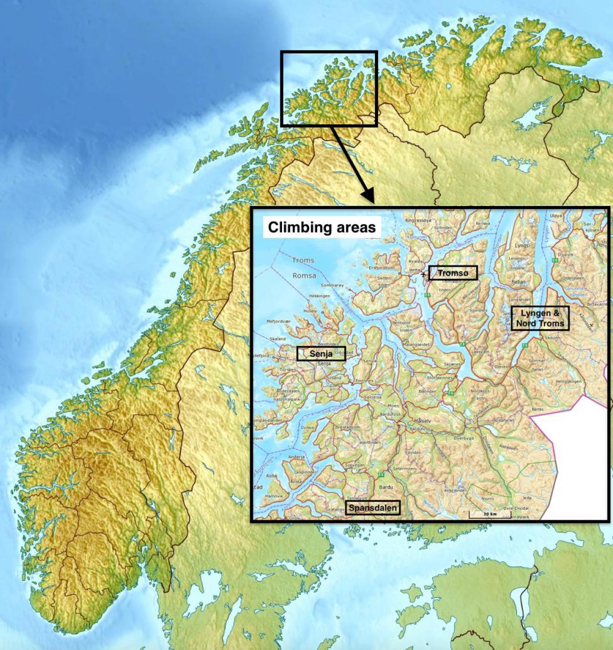 tromsø, Noruega mapa