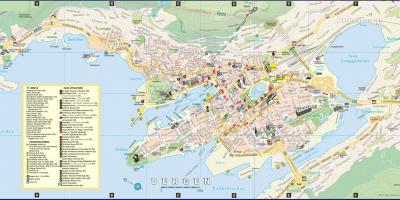 Bergen, Noruega mapa de la ciutat