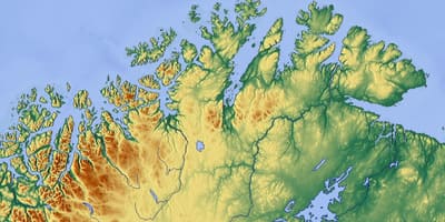 Al nord de Noruega mapa