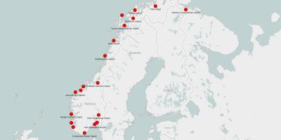 Mapa de Noruega aeroports