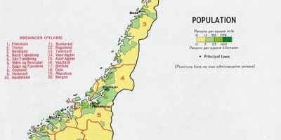 Noruega població mapa