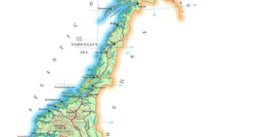 Mapa de Noruega elevació