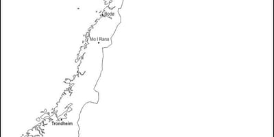 En blanc mapa de Noruega