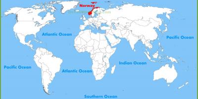 Mapa del món que mostra Noruega