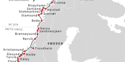 Mapa de Noruega ferri
