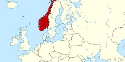 Mapa de Noruega i europa