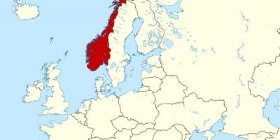 Mapa de Noruega i europa